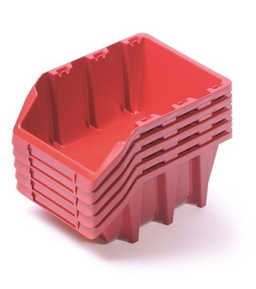 Plastové boxy 198x118x155mm Red 5ks